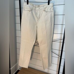 L'AGENCE Straight Leg Cream Jeans